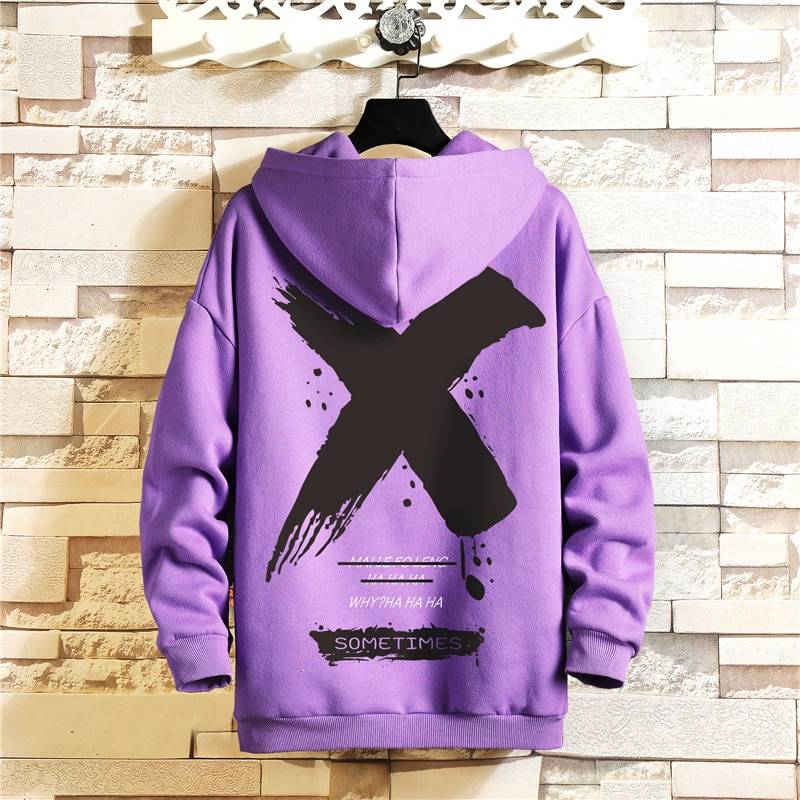 X - Print Plus Size Techwear Hoodie - ATLAS 1