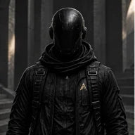 SYSTEM, ATLAS 1 mascot in black techwear and a helmet