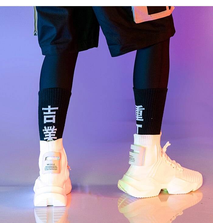 11 BYBB'S DARK 2 Pairs Hip Hop Long Socks Mens 2020 Chinese Casual Cotton Harajuku Tactical Streetwear Skateboard Socks Unisex