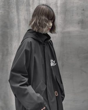 11 BYBB’S DARK Black Cargo Windbreaker Jackets Streetwear Men Flower Embroidery Jacket Hooded 2021 Loose Coats WB076