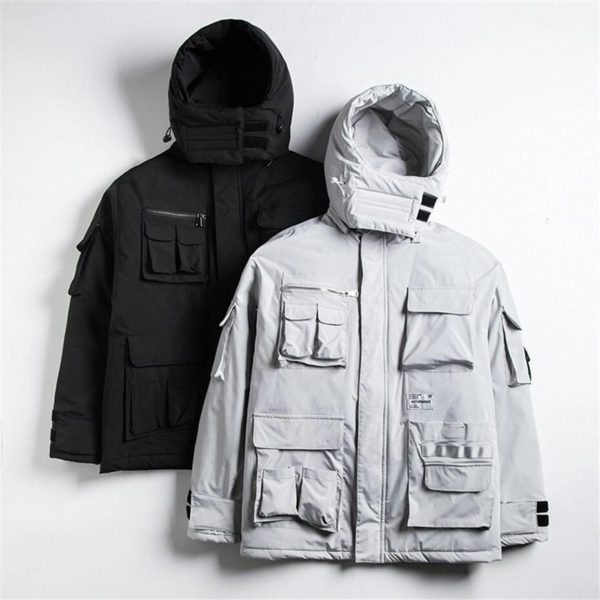 11 BYBB’S DARK Mens Winter Jackets Coat Streetwear Casual Cargo Parkas Tactics Function Hoody Coat Multi-pocket Warm Male DG506