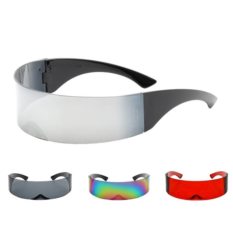 Cyberpunk Party Glasses Visor Wrap Shield Large Mirror Sunglasses Riding Windproof Glasses Fashion Personality Glasses 8