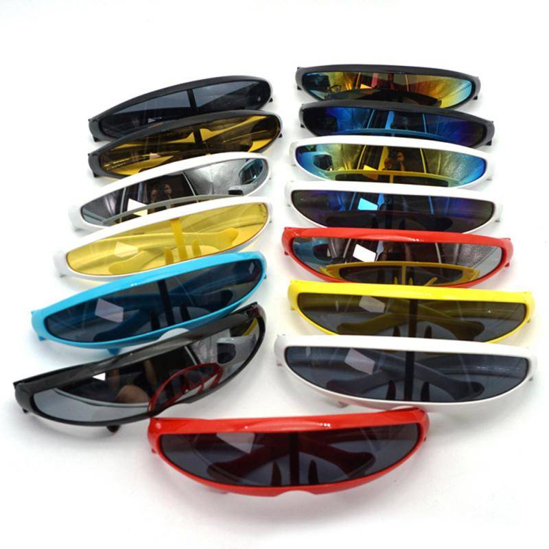 Futuristic Cyclops Sunglasses Plastic Color Mirrored Single Lens Visor Cosplay Women Men Party Eye Glasses Big Frame Shi 20