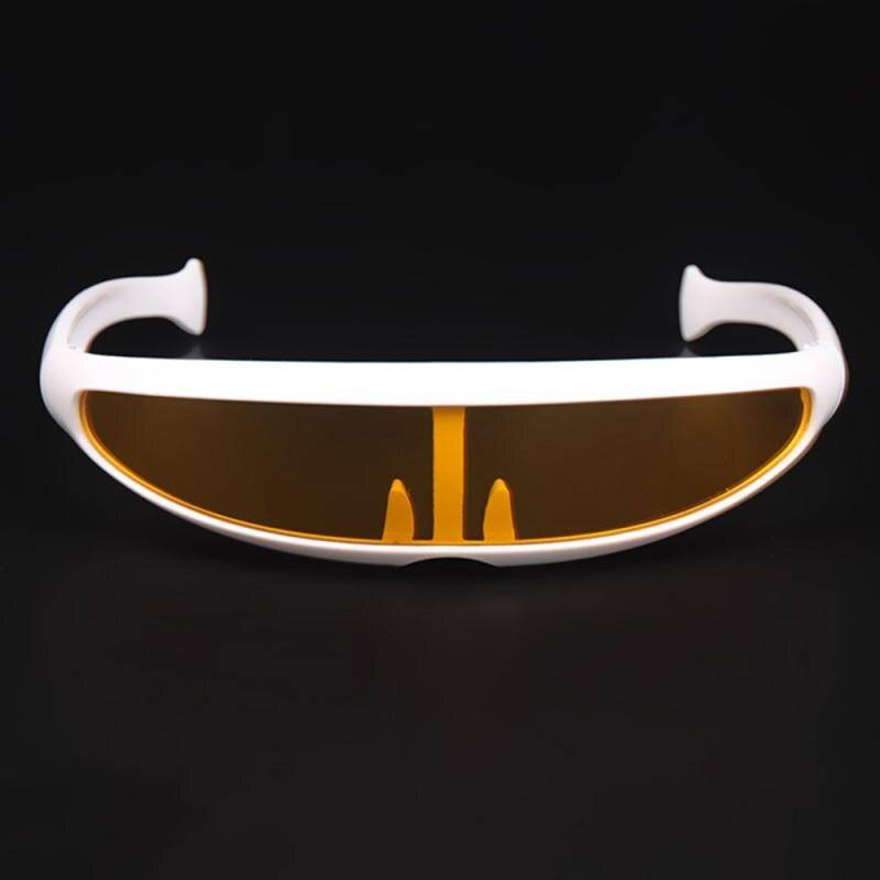 Futuristic Cyclops Sunglasses Plastic Color Mirrored Single Lens Visor Cosplay Women Men Party Eye Glasses Big Frame Shi 21