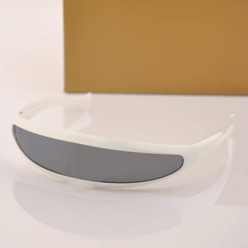 Futuristic Cyclops Sunglasses Plastic Color Mirrored Single Lens Visor Cosplay Women Men Party Eye Glasses Big Frame Shi 28