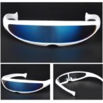 Futuristic Cyclops Sunglasses Plastic Color Mirrored Single Lens Visor Cosplay Women Men Party Eye Glasses Big Frame Shield Visor