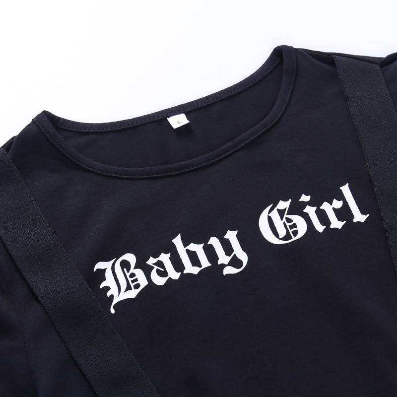 Gothic Crop Top T Shirt Women Sexy Punk Club Tshirt Goth Streetwear Y2K Harajuku Tee Techwear 13