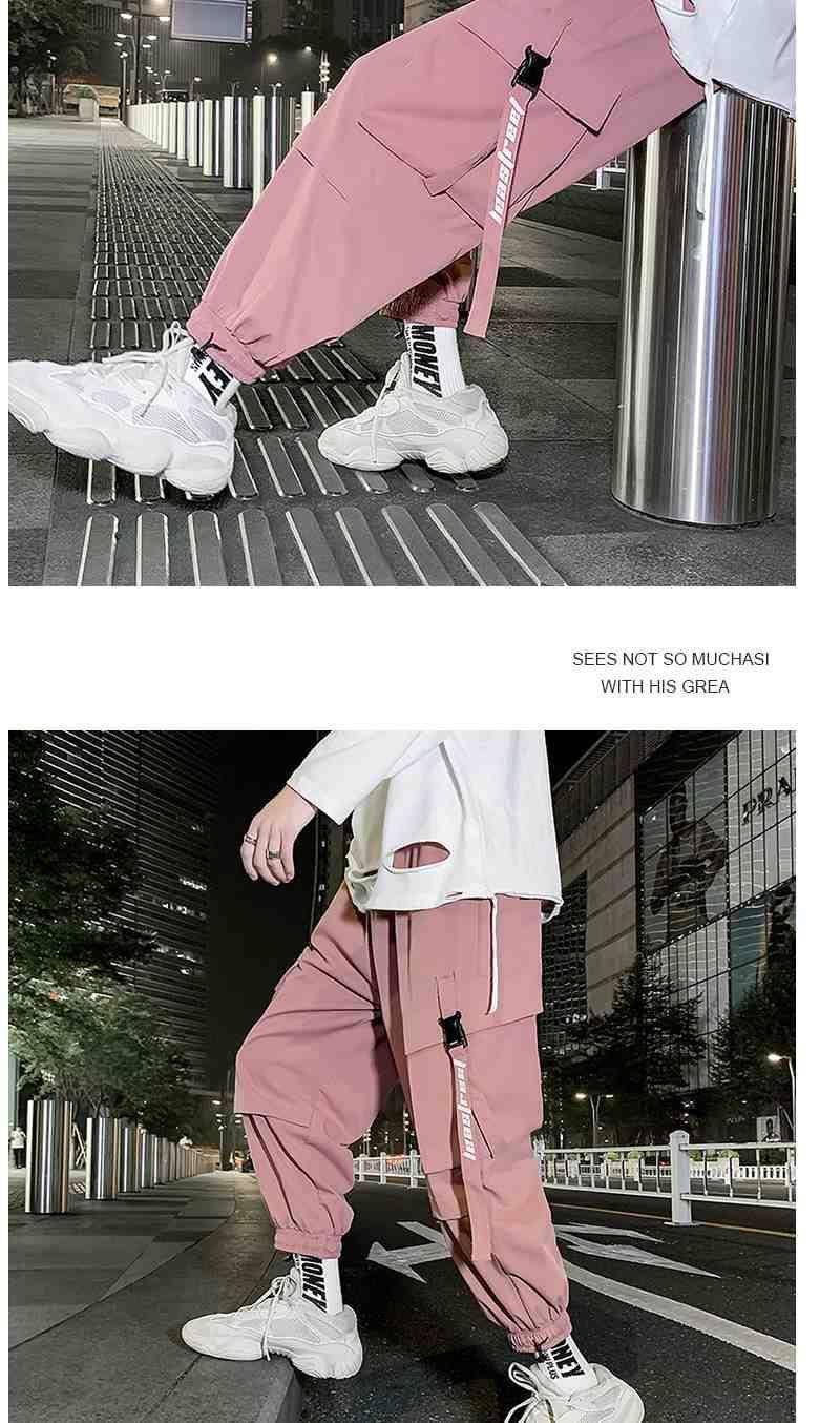 Pink Pastel Techwear Cargo Pants Men Joggers Sweatpants Oversize 5xl Plus Size Clothing Techwear Ankle-length Harem Trousers 