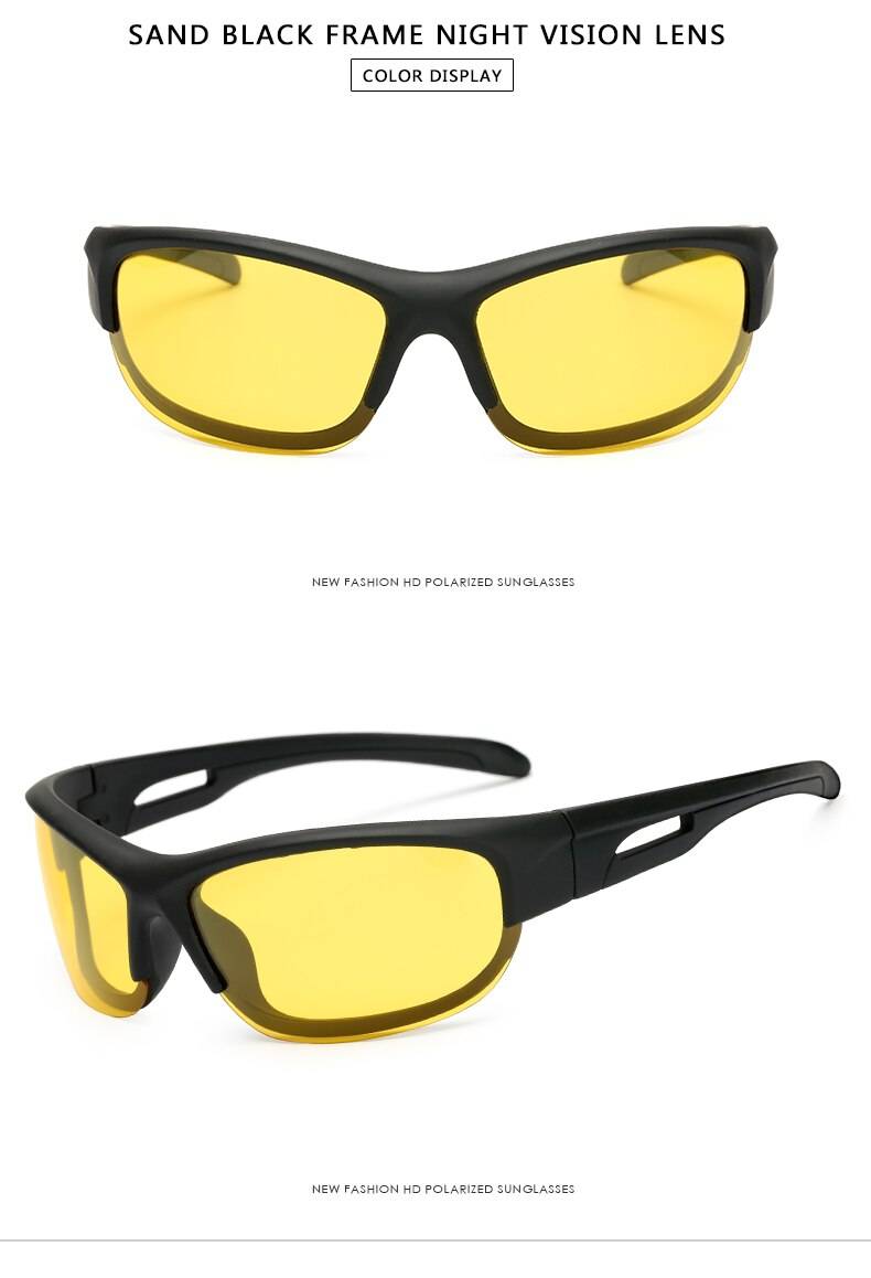 Techwear High Quality Yellow Lens Night Vision Glasses Men Polarized Sunglasses UV400 Driving Anti glare Goggles Eyewear 22