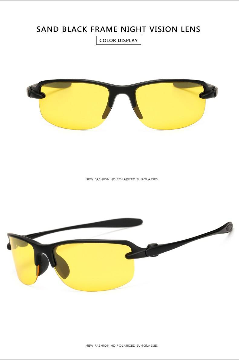 Techwear High Quality Yellow Lens Night Vision Glasses Men Polarized Sunglasses UV400 Driving Anti glare Goggles Eyewear 24
