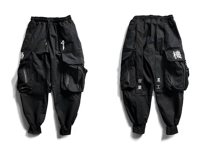 11 BYBB'S DARK Multi Pocket Hip Hop Pants Men Ribbon Elastic Waist Harajuku Streetwear Joggers Mens Trousers Techwear Pants
