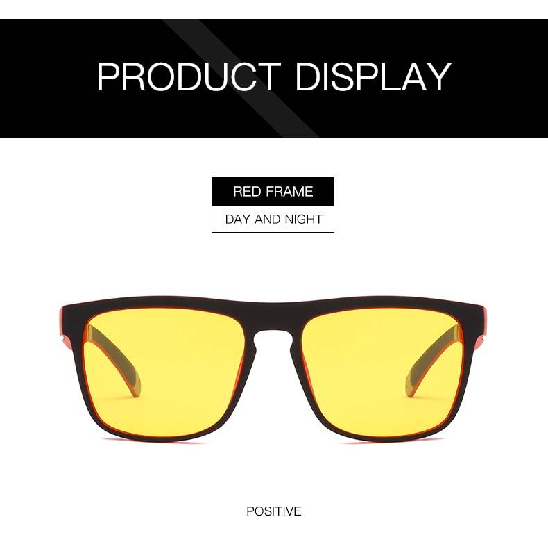 Techwear Night Vision Glasses Men Women Polarized Sunglasses Yellow Lens Anti Glare Goggle Night Driving Sun glasses UV4 15