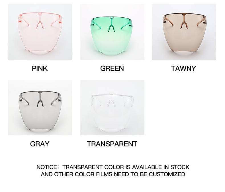Techwear Unisex Colorful Eye Shield Visor Large Mirror cycling Sun Glasses Half Face Shield Guard Protector Face Mask An 19