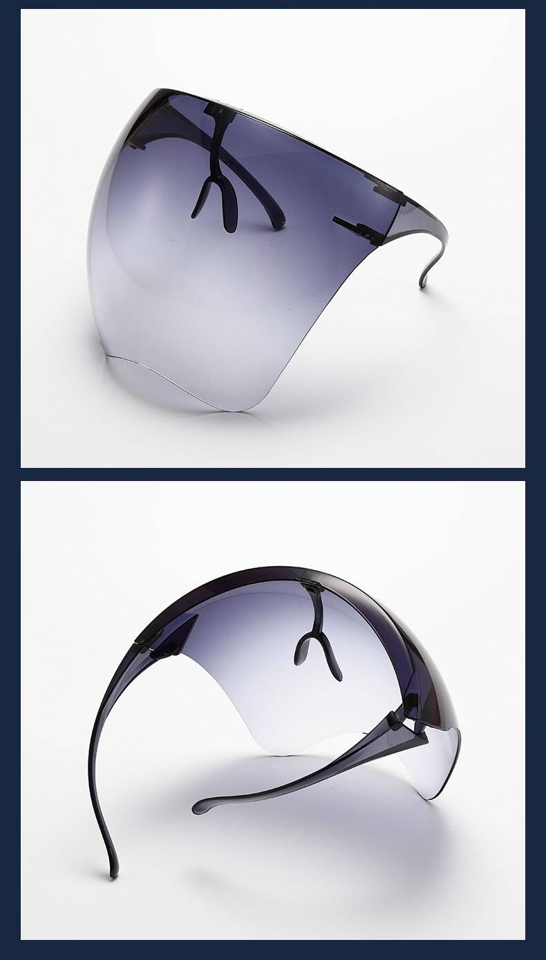 Techwear Unisex Colorful Eye Shield Visor Large Mirror cycling Sun Glasses Half Face Shield Guard Protector Face Mask An 21