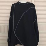 Y Demo Harajuku Streetwear Women Long Sleeve T-shirt Casual O-neck Irregular Patchwork Sweatshirt Oversized Fleece