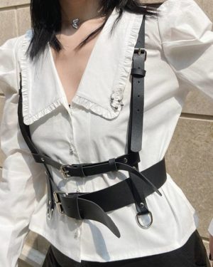 Y Demo Harajuku Techwear Women Waist Belt Adjustable Straps Buckle Accessory For Female Fashion