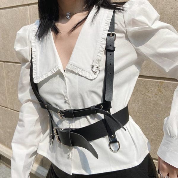 Y Demo Harajuku Techwear Women Waist Belt Adjustable Straps Buckle Accessory For Female Fashion