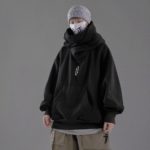 11 BYBB’S DARK 2021 Ninja Double Neckline Cotton Pullover Techwear Harajuku Men Hoodie Hip Hop Streetwear Hoodies Sweatshirts