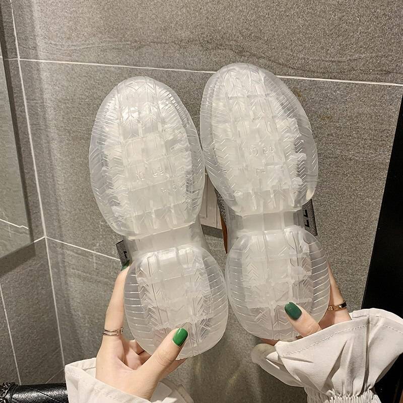 2021 Spring Trend Women Transparent Sneakers Harajuku Platform Woman Shoes Laser Jelly Casual Shoes Shining Shoes Runnin 8