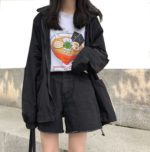 Autumn 2020 Korean clothing Loose Print and Patchwork Fashion College Jacket Work Clothes Long Sleeve Jacket Women