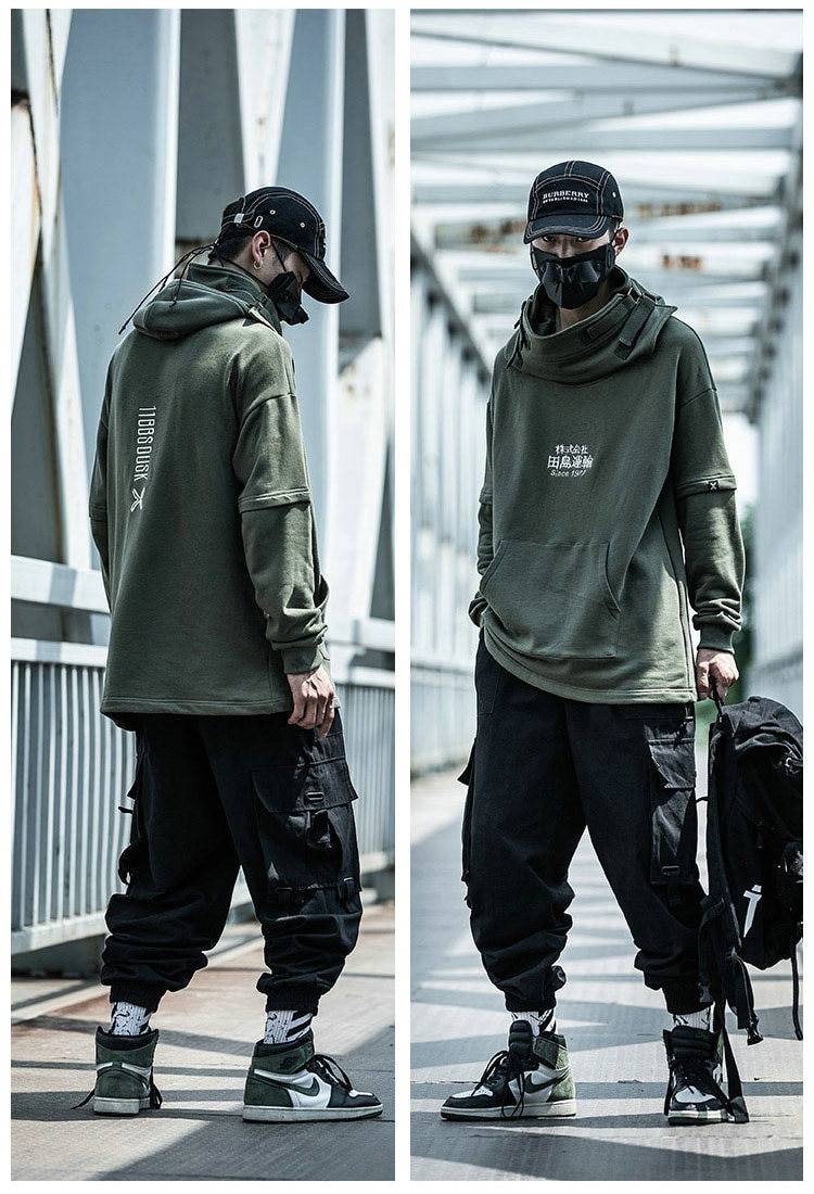 Black Cargo Pants Men Hip Hop 2021 Pants Mens Autumn Harem Pant Streetwear Harajuku Jogger Sweatpant Cotton Trousers Mal 9