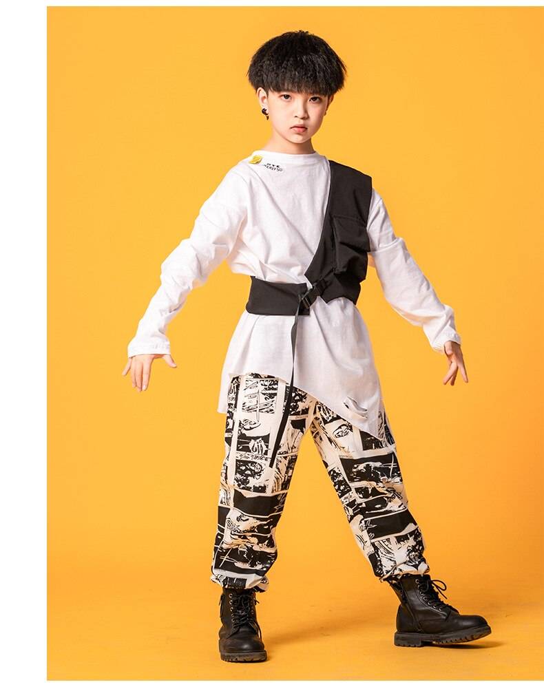 Boy8217s Manga Print Techwear Shirt and Jogger Pants Set 4