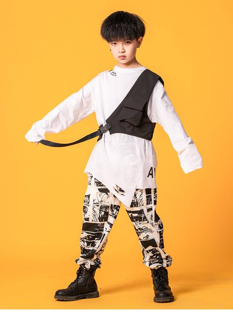 Boy8217s Manga Print Techwear Shirt and Jogger Pants Set 5