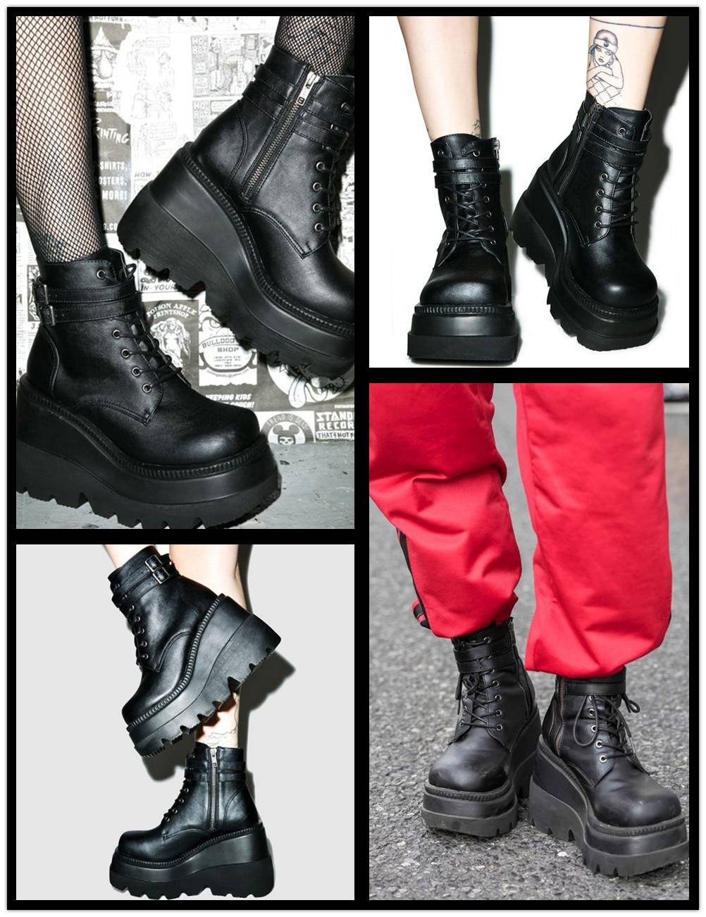Brand Design 2021 Big sizes 43 Platform High Heels Cosplay Fashionable Autumn Winter Wedges Shoes Ankle Boots Women 5