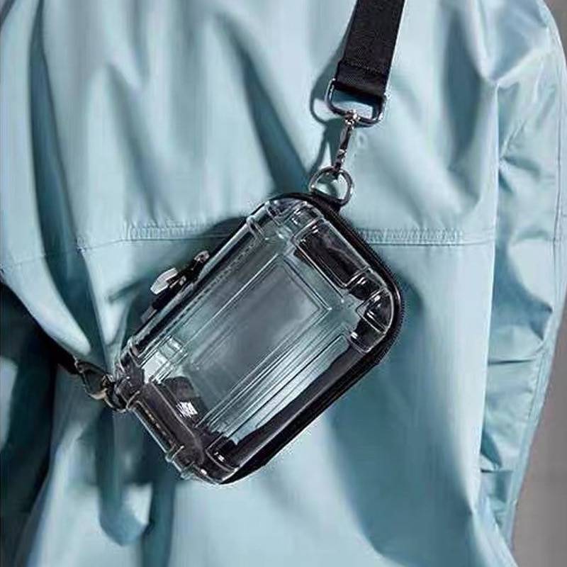 Casual Small Box Designer Bag Women8217s Shoulder Crossbody Bags 2021 New Fashion Transparent Wide Shoulder Strap Sac Me 7