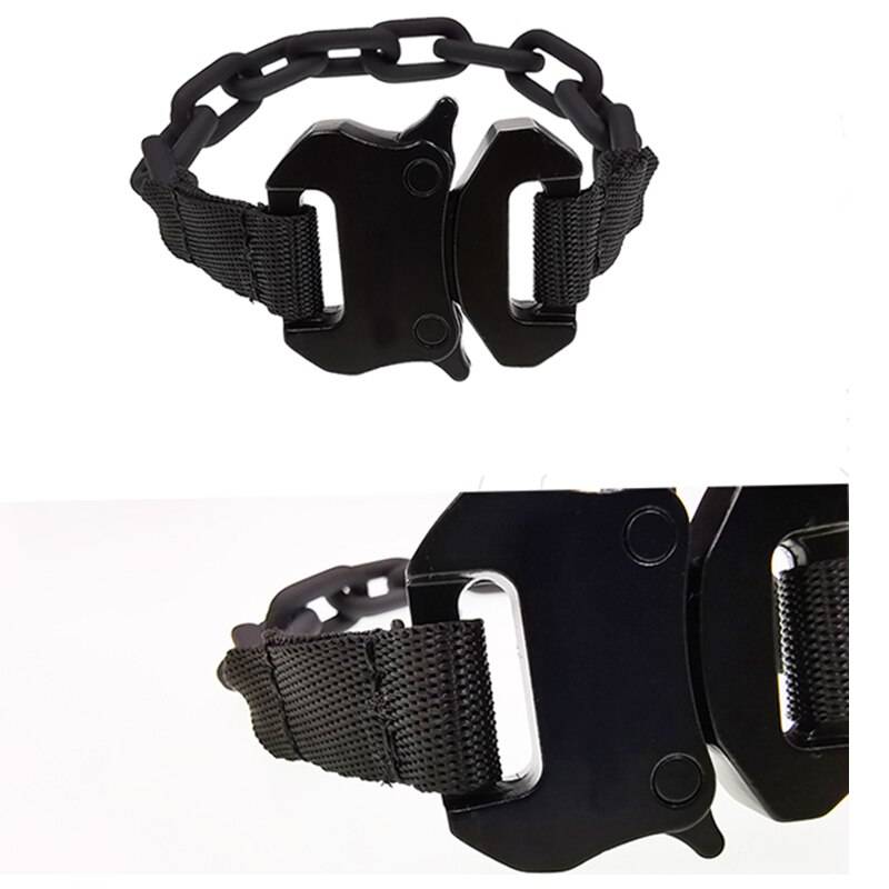 Cool Black Resin Link Cuff Tactical Clips Buckle Bracelet Unisex Men Women Hand Bracelets 5