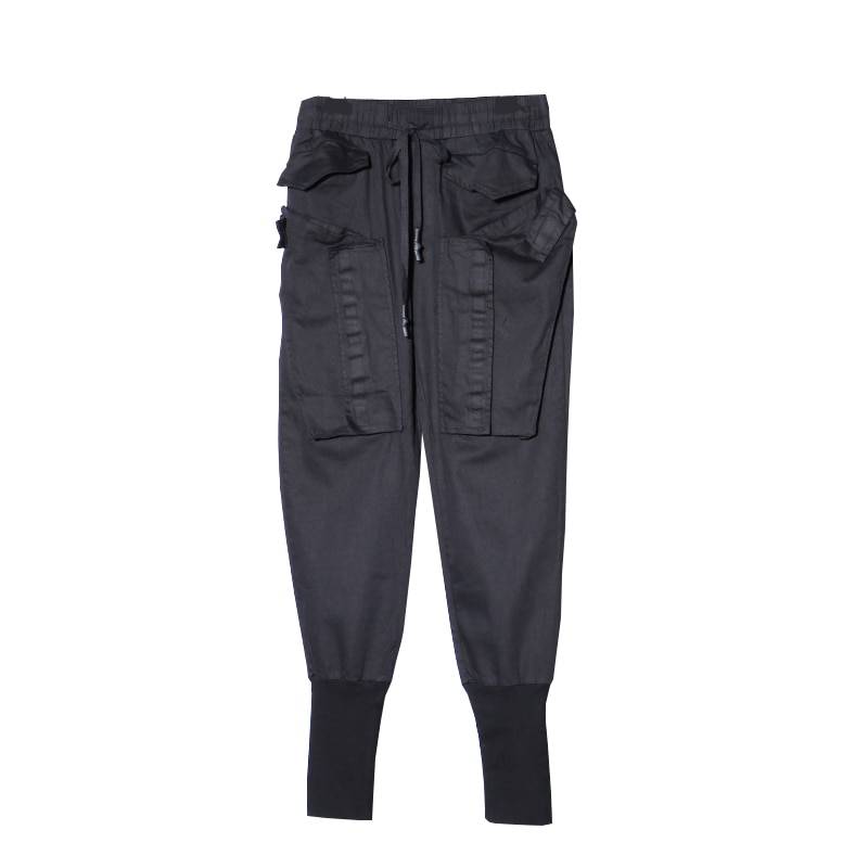 Darkly Style Men Pockets Cargo Pants 2019 Autumn Harem Joggers Vintage Sweatpant Hip Hop Trousers Black Streetwear 10