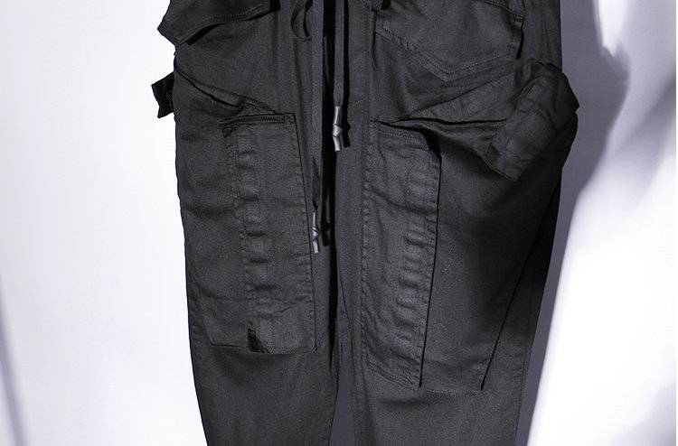 Darkly Style Men Pockets Cargo Pants 2019 Autumn Harem Joggers Vintage Sweatpant Hip Hop Trousers Black Streetwear 13