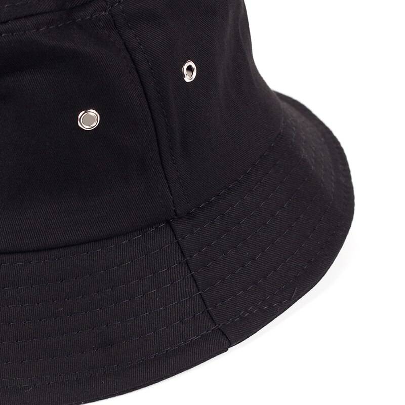 Fishermen Caps Solid Color Iron Pin Rings Personality Bucket Hat Cap for Unisex Women Men Cotton Factory Sells Directly 10