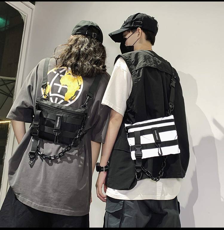 Functional Tactical Chest Bag For Men Fashion Bullet Hip Hop Vest Streetwear Bag Waist Pack female Black Wild Chest Rig 1 11