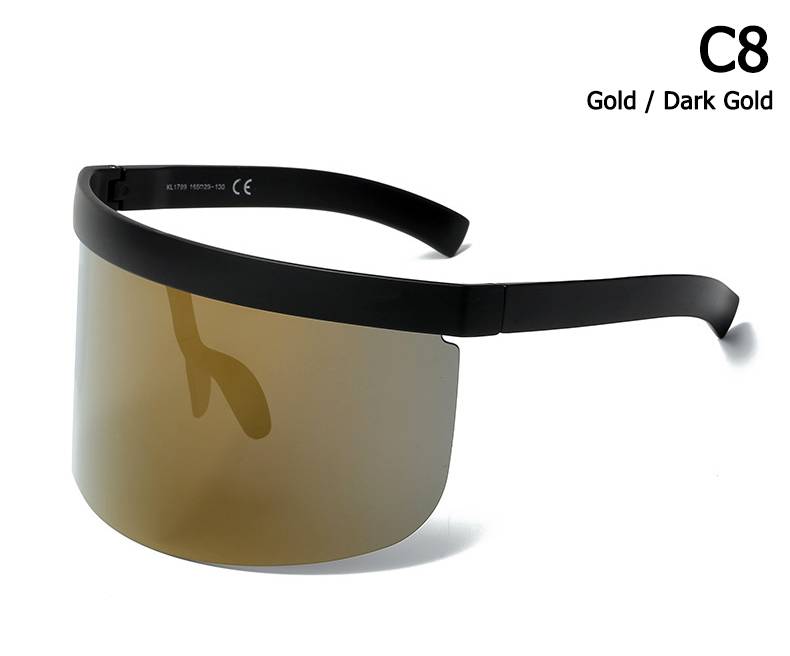 Futuristic Mirror Oversized Face Shield Sunglasses 1