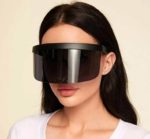 Futuristic Mirror Oversized Face Shield Sunglasses