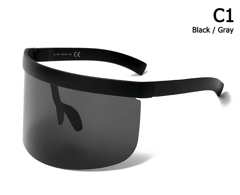 Futuristic Mirror Oversized Face Shield Sunglasses 4