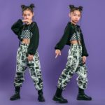 Girl’s Manga Print Techwear Crop Top and Jogger Pants Set