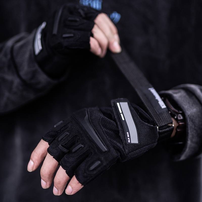 Half Full Finger Motorcycle Tactical Gloves Techwear Accessories Outdoor Reflective Elements S2530 3