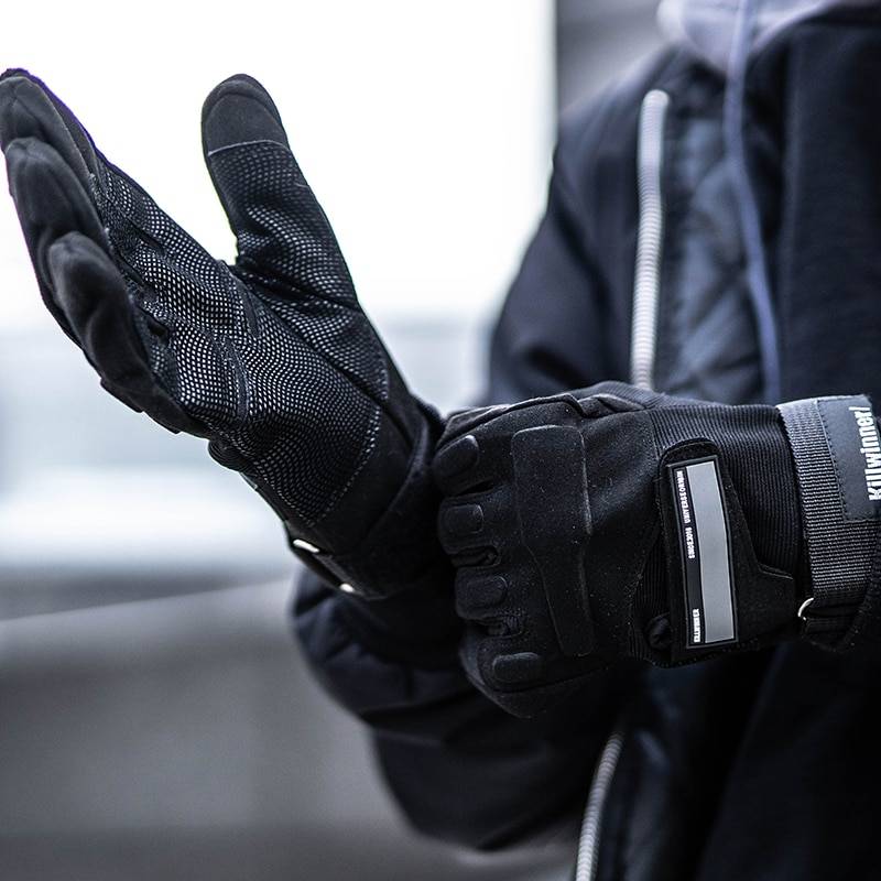 Half Full Finger Motorcycle Tactical Gloves Techwear Accessories Outdoor Reflective Elements S2530 4