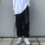 Harajuku Black Cargo Pants Men Women Punk Streetwear Korean Style Fashion High Waist Pants Spring Plus Size Trousers Male