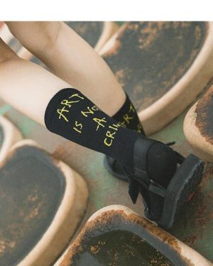 Harajuku Letter Vintage Patterned Socks Women Fashion Funny Skatebord Cool Socks Female Casual Cotton Short Sock Hipster Sox