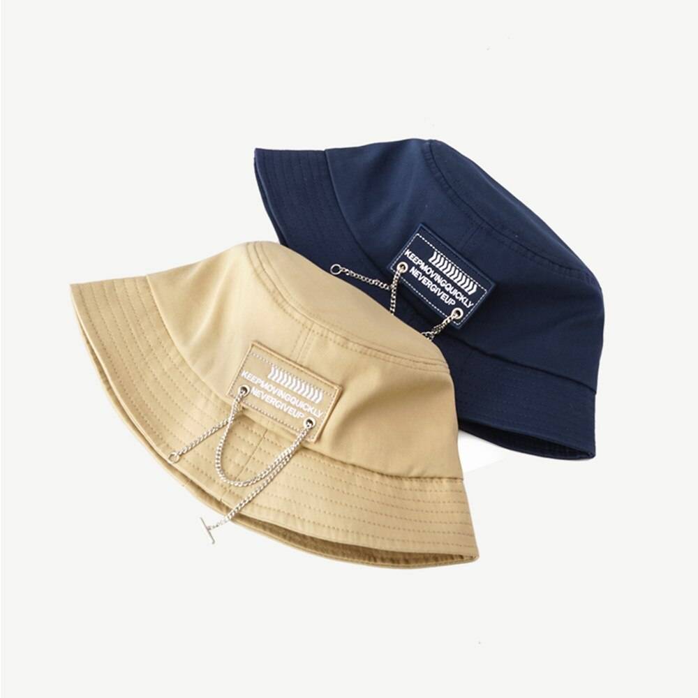 INS Chain Fashion Bucket Hat For Men Women Korean Patch Panama Version Sun Cap hip hop street Travel Fisherman Hat 6