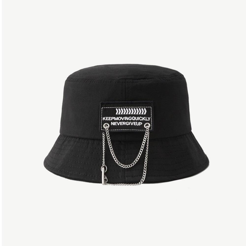 INS Chain Fashion Bucket Hat For Men Women Korean Patch Panama Version Sun Cap hip hop street Travel Fisherman Hat 7