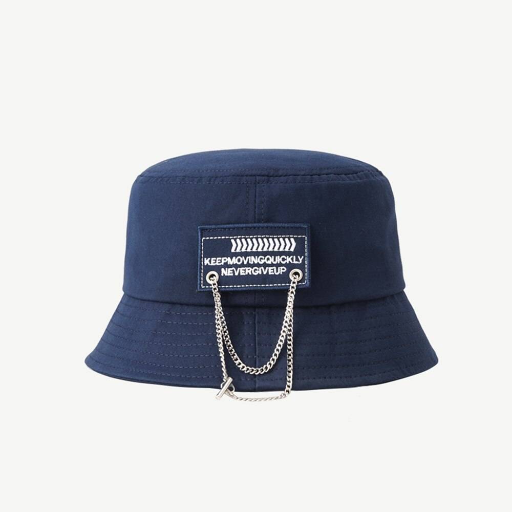 INS Chain Fashion Bucket Hat For Men Women Korean Patch Panama Version Sun Cap hip hop street Travel Fisherman Hat 8