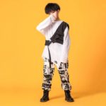 Kid Hip Hop Clothing Oversized Shirt One Shouler Top Streetwear Harajuku Jogger Pants for Girls Boys Dance Costume Clothes Set