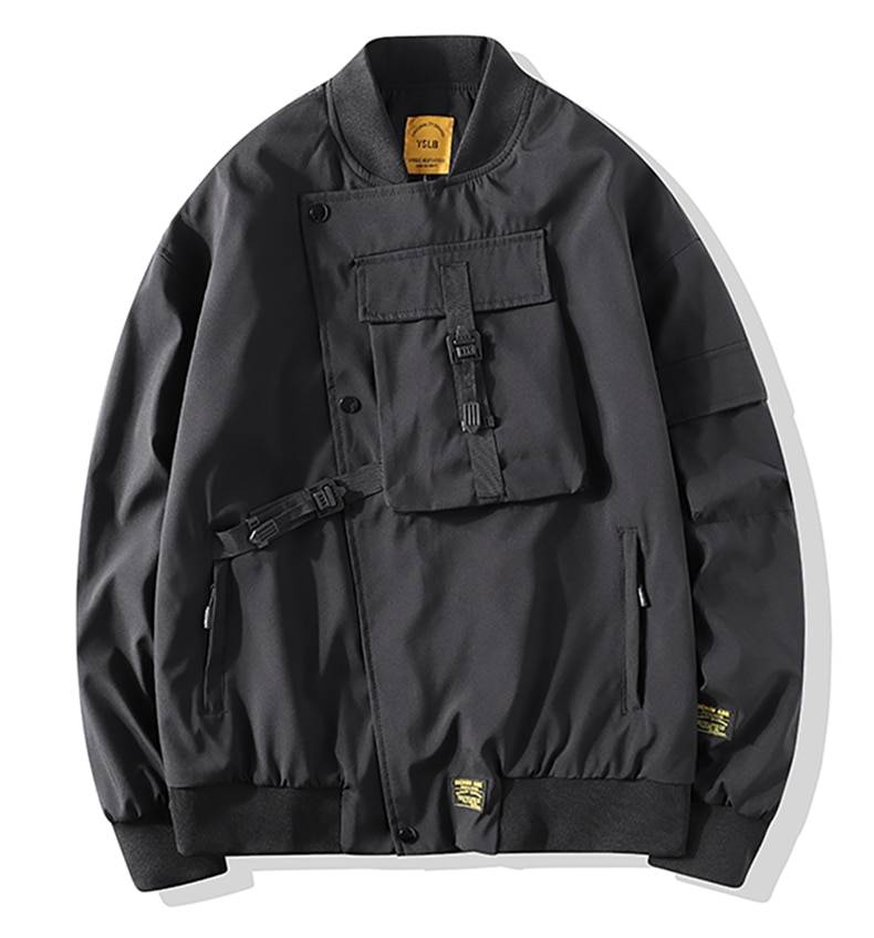 Men Bomber Jacket 2021 Mens Mulit Pocket Cargo Bomber Jackets Steetwear Hip Hop Windbreaker Coats Outwear 5