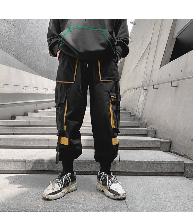 Men Joggers Pants Multi pocket Elastic Waist Harem Pants Men Hip Hop Streetwear Sweatpants Pencil Pants Male Dropshippin 8