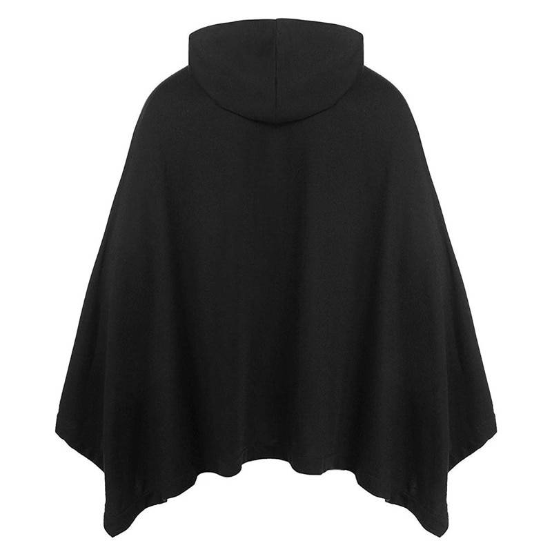 Men8217s Black Poncho Cape Hoodie Fashion Coat Pullover Cloak Hipster Hip Hop Streetwear Casual Hoodie Sweatshirt with P 5