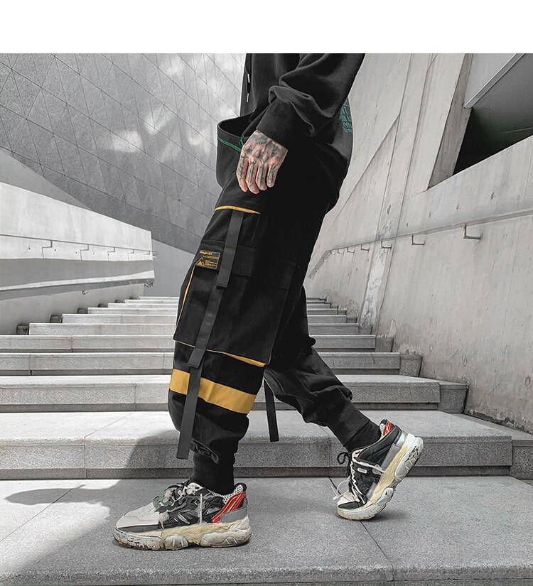 Men8217s Color Detail Techwear Style Jogger Pants 5